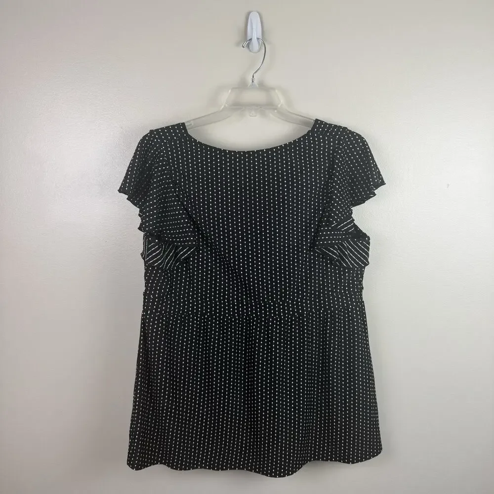 Lane Bryant Cacique Swim Black Textured Polka Dot Swim Skirt Size 26